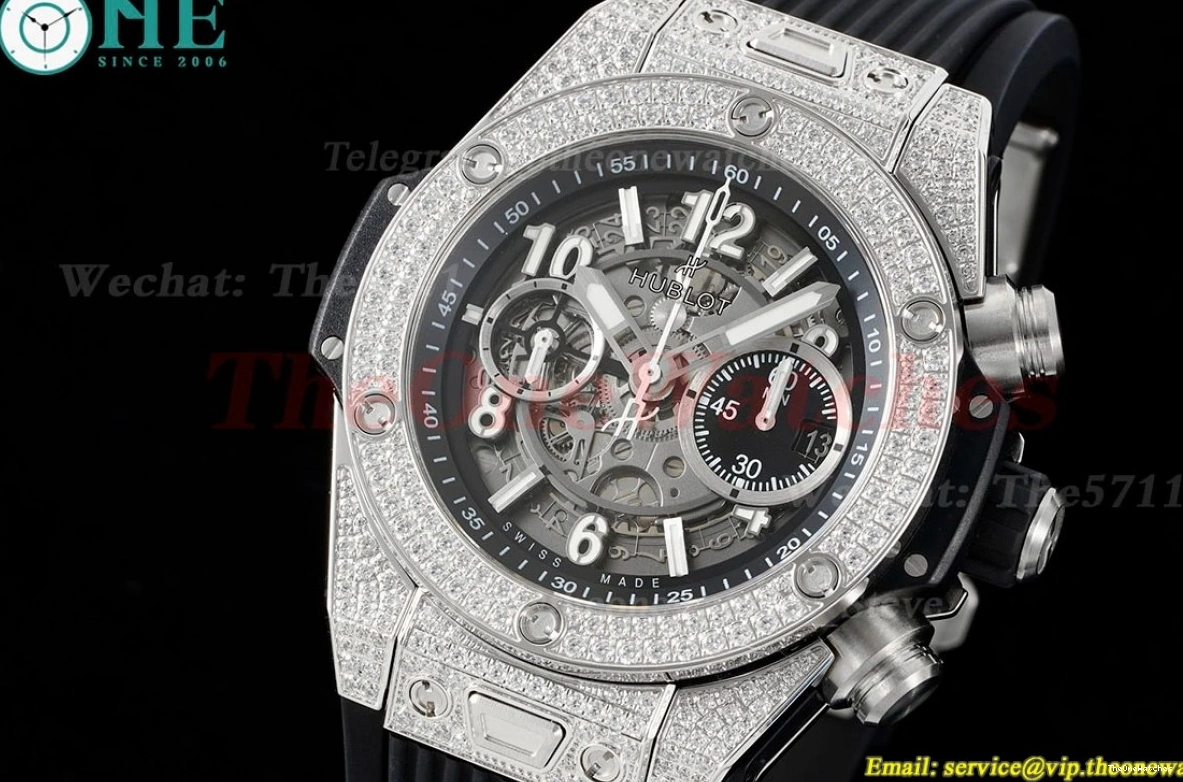 Diams Titanium Big Bang 44mm SS Diams Bezel BBF A1280 Rubber Unico 0421